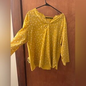 Van Heusen Yellow Polka Dot Blouse